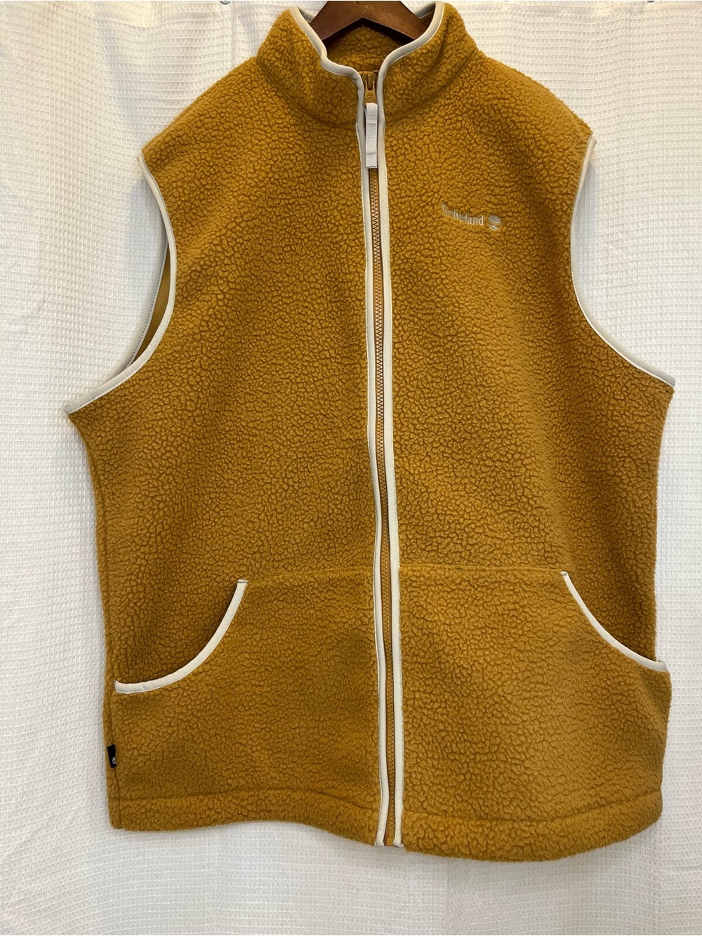 Timberland Men's Large Heavy Fleece Sherpa Vest - Wheat / Gold Brown